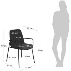 Kave Home - Chaise Giuilia Gris Foncé - Noir 11 Kave Home - Chaise Giuilia Gris Foncé - Noir -KAVE HOME Soldes 2022 51186316 5