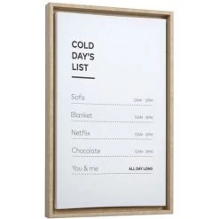 Kave Home - Tableau Annelise En Bois Cold Day's List 50 X 30 Cm - Blanc