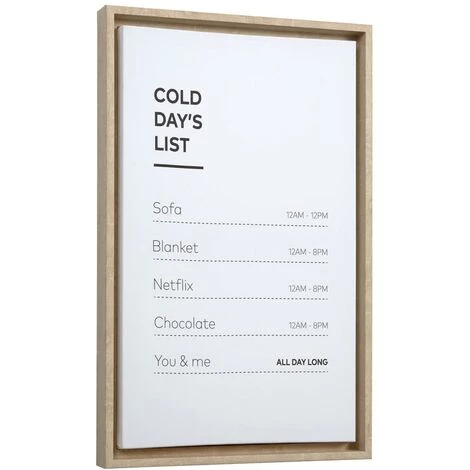 Kave Home - Tableau Annelise En Bois Cold Day's List 50 X 30 Cm - Blanc 3 Kave Home - Tableau Annelise En Bois Cold Day's List 50 X 30 Cm - Blanc
