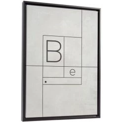 Kave Home - Tableau Myrthe En Bois Noir Lettre B 50 X 70 Cm - Gris
