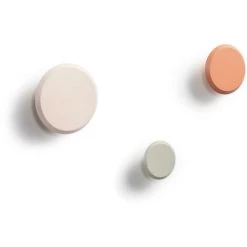 Kave Home - Lot Nadua De 3 Patères En Bois Massif De Hêtre Couleur Bois, Orange Et Beige - Multicolore