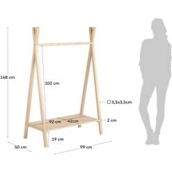 Kave Home - Portant Tipi Maralis En Bois De Frêne Massif 148 X 50 Cm - Naturel -KAVE HOME Soldes 2022 51186339 3