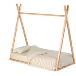 Kave Home - Lit Tipi Maralis En Bois De Hêtre Massif 70 X 140 Cm - Naturel