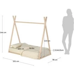 Kave Home - Lit Tipi Maralis En Bois De Hêtre Massif 70 X 140 Cm - Naturel 7 Kave Home - Lit Tipi Maralis En Bois De Hêtre Massif 70 X 140 Cm - Naturel -KAVE HOME Soldes 2022 51186340 3
