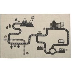 Kave Home - Tapis Nisi 100% Coton (GOTS) Beige Et Noir 75 X 120 Cm - Beige