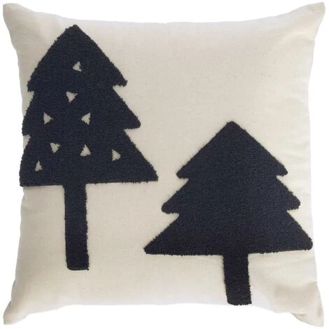 Kave Home - Housse De Coussin Saori 100% Coton (GOTS) Arbres Grandes Noir 45 X 45 Cm - Beige 3 Kave Home - Housse De Coussin Saori 100% Coton (GOTS) Arbres Grandes Noir 45 X 45 Cm - Beige