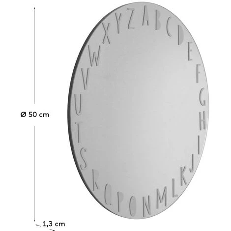 Kave Home - Miroir Mural Rond Keila Alphabet Gris Ø 50cm - Gris 5 Kave Home - Miroir Mural Rond Keila Alphabet Gris Ø 50cm - Gris – Image 3