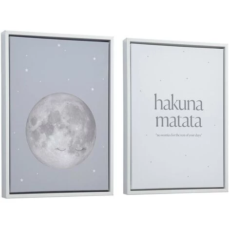 Kave Home - Lot De 2 Tableaux Ludmila En Bois Blanc Lune Grise - Gris 3 Kave Home - Lot De 2 Tableaux Ludmila En Bois Blanc Lune Grise - Gris