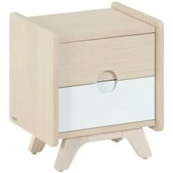Kave Home - Table De Chevet Nunila En Contreplaqué De Frêne Et Pieds En Frêne Massif 40 X 47 Cm - Naturel