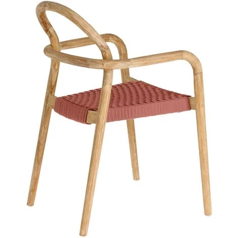 Kave Home - Chaise Sheryl En Bois D'eucalyptus Massif Et Corde Terracotta FSC 100% - Rouge 5 Kave Home - Chaise Sheryl En Bois D'eucalyptus Massif Et Corde Terracotta FSC 100% - Rouge – Image 3
