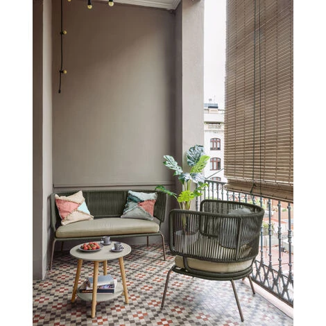 Kave Home - Canapé Nadin 2 Places En Corde Verte Et Acier Galvanisé 135 Cm - Vert 6 Kave Home - Canapé Nadin 2 Places En Corde Verte Et Acier Galvanisé 135 Cm - Vert – Image 4