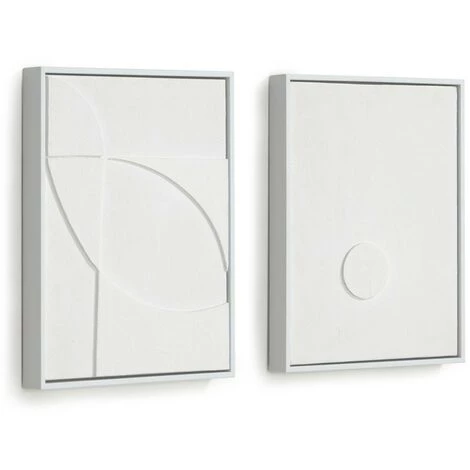 Kave Home - Lot Brunella De 2 Tableaux Blanc 32 X 42 Cm - Blanc 3 Kave Home - Lot Brunella De 2 Tableaux Blanc 32 X 42 Cm - Blanc