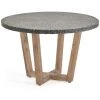 Kave Home - Table Ronde Shanelle En Terrazzo Noir Et Bois D'acacia Massif Ø 120 Cm - Noir -KAVE HOME Soldes 2022 51186383 1
