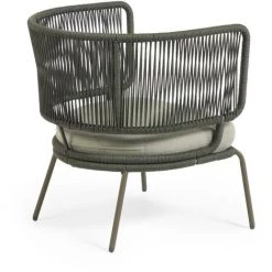 Kave Home - Fauteuil Nadin En Corde Verte Et Pieds En Acier Galvanisé - Vert -KAVE HOME Soldes 2022 51186385 3