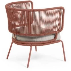 Kave Home - Fauteuil Nadin En Corde Terracotta Et Pieds En Acier Galvanisé - Rose -KAVE HOME Soldes 2022 51186386 3