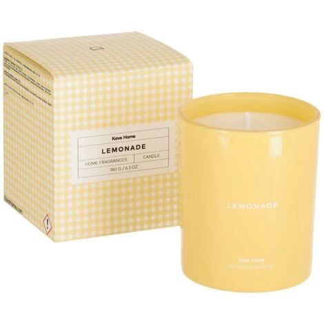 Kave Home - Bougie Parfumée Lemonade 180 Gr - Jaune 3 Kave Home - Bougie Parfumée Lemonade 180 Gr - Jaune