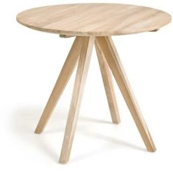 Kave Home - Table Ronde Maial En Bois Massif De Teck Ø 90 Cm - Naturel