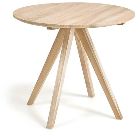 Kave Home - Table Ronde Maial En Bois Massif De Teck Ø 90 Cm - Naturel 3 Kave Home - Table Ronde Maial En Bois Massif De Teck Ø 90 Cm - Naturel