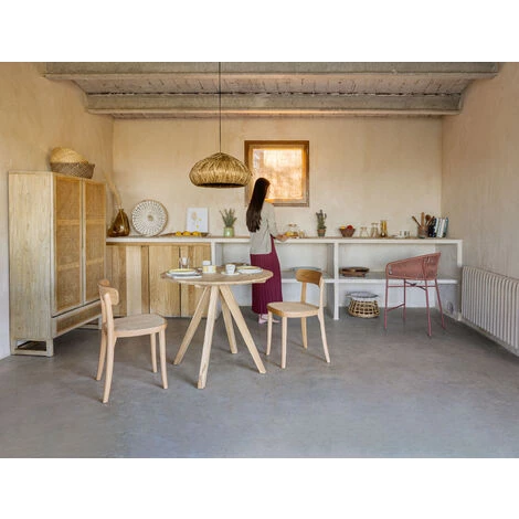 Kave Home - Table Ronde Maial En Bois Massif De Teck Ø 90 Cm - Naturel 4 Kave Home - Table Ronde Maial En Bois Massif De Teck Ø 90 Cm - Naturel – Image 2