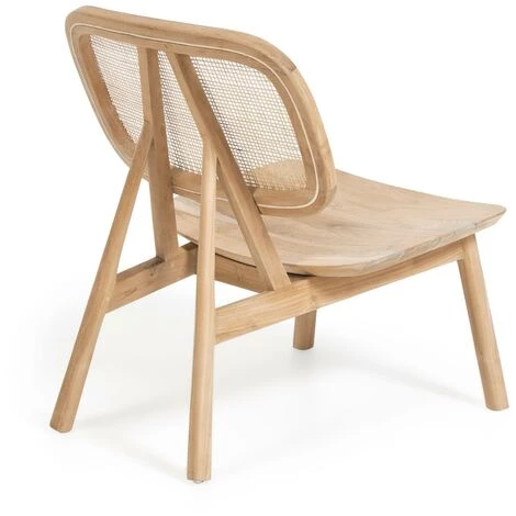 Kave Home - Fauteuil Nadra Bois Massif De Tek Et Rotin - Naturel 5 Kave Home - Fauteuil Nadra Bois Massif De Tek Et Rotin - Naturel – Image 3
