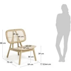 Kave Home - Fauteuil Nadra Bois Massif De Tek Et Rotin - Naturel 11 Kave Home - Fauteuil Nadra Bois Massif De Tek Et Rotin - Naturel -KAVE HOME Soldes 2022 51186406 5