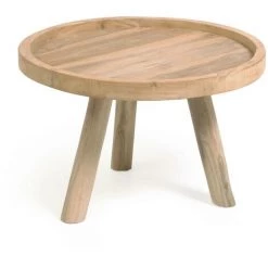 Kave Home - Table Basse Glenda En Bois Massif De Teck Ø 55 Cm - Naturel