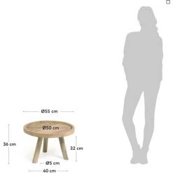 Kave Home - Table Basse Glenda En Bois Massif De Teck Ø 55 Cm - Naturel 7 Kave Home - Table Basse Glenda En Bois Massif De Teck Ø 55 Cm - Naturel -KAVE HOME Soldes 2022 51186408 3