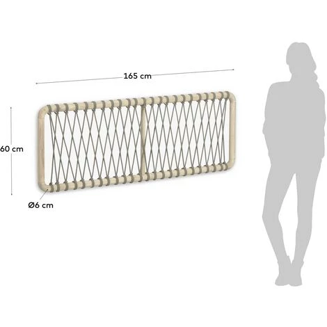 Kave Home - Tête De Lit Aberash En Bois Massif De Mindy Et Corde Grise Pour Lit De 160 Cm - Naturel 5 Kave Home - Tête De Lit Aberash En Bois Massif De Mindy Et Corde Grise Pour Lit De 160 Cm - Naturel – Image 3