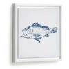Kave Home - Tableau Lavinia En Bois Blanc Poisson Bleu 30 X 30 Cm