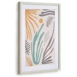 Kave Home - Tableau Kamara Algues Marines Multicolore 50 X 70 Cm - Multicolore