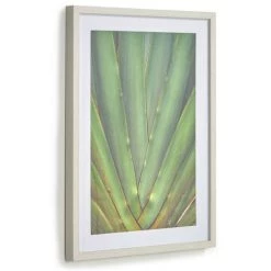 Kave Home - Tableau Lyn En Bois Blanc Aloe Vera Vert 50 X 70 Cm