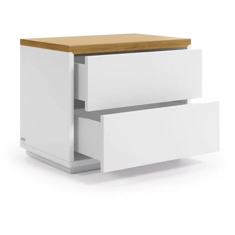 Kave Home - Table De Chevet Abilen En Contreplaqué De Chêne Laqué Blanc 53 X 44 Cm - Blanc 4 Kave Home - Table De Chevet Abilen En Contreplaqué De Chêne Laqué Blanc 53 X 44 Cm - Blanc – Image 2