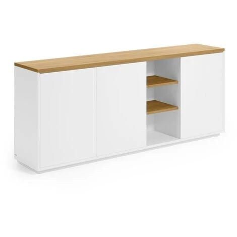 Kave Home - Buffet Abilen 3 Portes Contreplaqué De Chêne Et Laqué En Blanc 180 X 75 Cm FSC 100% - Blanc 3 Kave Home - Buffet Abilen 3 Portes Contreplaqué De Chêne Et Laqué En Blanc 180 X 75 Cm FSC 100% - Blanc