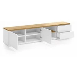 Kave Home - Meuble TV Abilen 2 Portes Et 2 Tiroirs Placage De Chêne Et Laqué Blanc 200x44 Cm FSC 100% - Blanc 7 Kave Home - Meuble TV Abilen 2 Portes Et 2 Tiroirs Placage De Chêne Et Laqué Blanc 200x44 Cm FSC 100% - Blanc -KAVE HOME Soldes 2022 51186436 2