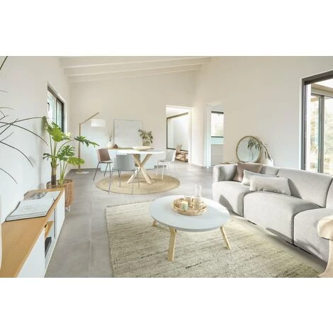 Kave Home - Meuble TV Abilen 2 Portes Et 2 Tiroirs Placage De Chêne Et Laqué Blanc 200x44 Cm FSC 100% - Blanc 5 Kave Home - Meuble TV Abilen 2 Portes Et 2 Tiroirs Placage De Chêne Et Laqué Blanc 200x44 Cm FSC 100% - Blanc – Image 3