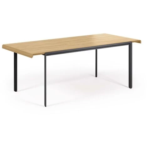 Kave Home - Table Extensible Nadyria En Contreplaqué De Chêne Et Pieds En Acier 160 (200) X 90 Cm - Naturel 4 Kave Home - Table Extensible Nadyria En Contreplaqué De Chêne Et Pieds En Acier 160 (200) X 90 Cm - Naturel – Image 2