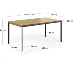 Kave Home - Table Extensible Nadyria En Contreplaqué De Chêne Et Pieds En Acier 160 (200) X 90 Cm - Naturel 9 Kave Home - Table Extensible Nadyria En Contreplaqué De Chêne Et Pieds En Acier 160 (200) X 90 Cm - Naturel -KAVE HOME Soldes 2022 51186444 4