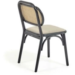 Kave Home - Chaise Doriane En Bois D'orme Massif Finition Laqué Noir Et Siège En Tissu - Noir 9 Kave Home - Chaise Doriane En Bois D'orme Massif Finition Laqué Noir Et Siège En Tissu - Noir -KAVE HOME Soldes 2022 51186447 3