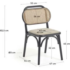 Kave Home - Chaise Doriane En Bois D'orme Massif Finition Laqué Noir Et Siège En Tissu - Noir 11 Kave Home - Chaise Doriane En Bois D'orme Massif Finition Laqué Noir Et Siège En Tissu - Noir -KAVE HOME Soldes 2022 51186447 5