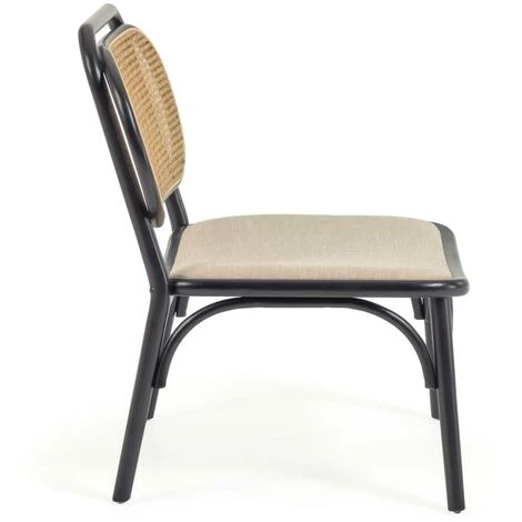 Kave Home - Fauteuil Doriane Bois Massif D'orme Finition Laquée Noir Siège Avec Revêtement 4 Kave Home - Fauteuil Doriane Bois Massif D'orme Finition Laquée Noir Siège Avec Revêtement – Image 2