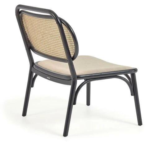 Kave Home - Fauteuil Doriane Bois Massif D'orme Finition Laquée Noir Siège Avec Revêtement 5 Kave Home - Fauteuil Doriane Bois Massif D'orme Finition Laquée Noir Siège Avec Revêtement – Image 3
