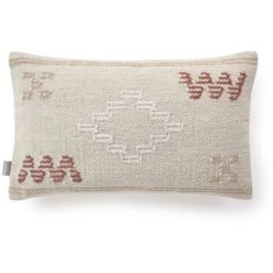 Kave Home - Housse De Coussin Bibiana En Laine Et Coton Beige Imprimés Marron Et Terracotta 30 X 50 Cm - Beige