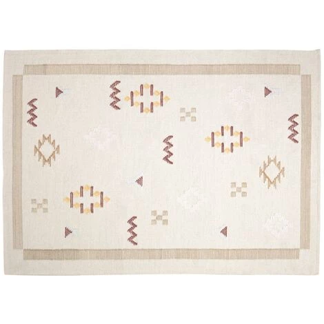 Kave Home - Tapis Bibiana En Laine Et Coton Beige Avec Imprimés 160 X 230 Cm - Beige 3 Kave Home - Tapis Bibiana En Laine Et Coton Beige Avec Imprimés 160 X 230 Cm - Beige