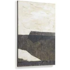 Kave Home - Toile Zanila En Noir Et Blanc 60 X 90 Cm - Blanc