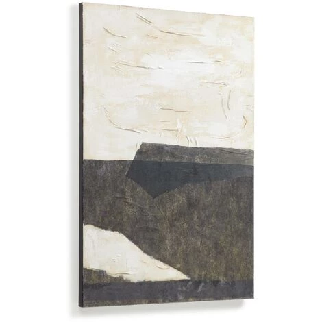 Kave Home - Toile Zanila En Noir Et Blanc 60 X 90 Cm - Blanc 3 Kave Home - Toile Zanila En Noir Et Blanc 60 X 90 Cm - Blanc