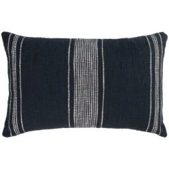 Kave Home - Housse De Coussin Adalgisa En Coton à Rayures Noir Et Blanc 30 X 50 Cm - Noir