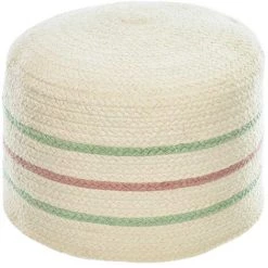 Kave Home - Pouf Rond Daiana En Coton Beige Et Multicolore Ø 40 Cm - Multicolore