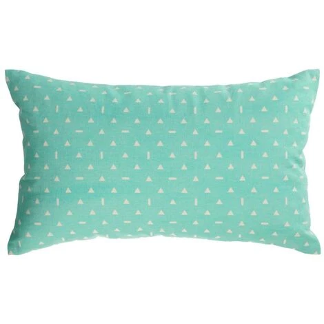 Kave Home - Housse De Coussin Zale 100% Coton Turquoise à Triangles Blancs 30 X 50 Cm - Turquoise 3 Kave Home - Housse De Coussin Zale 100% Coton Turquoise à Triangles Blancs 30 X 50 Cm - Turquoise
