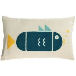 Kave Home - Housse De Coussin Samudra 100% Coton Poisson Multicolore 30 X 50 Cm - Multicolore