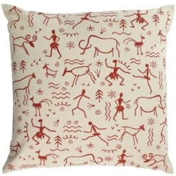 Kave Home - Housse De Coussin Itzayana 100% Coton Terracotta 45 X 45 Cm - Blanc